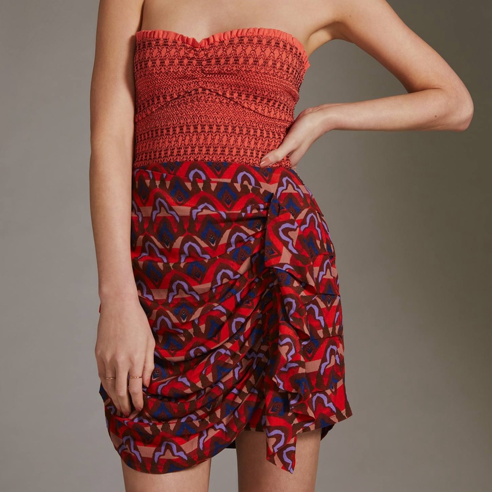 NWT Anthroplologie DOLAN Ruched Ruffle Mini Skirt Size Small